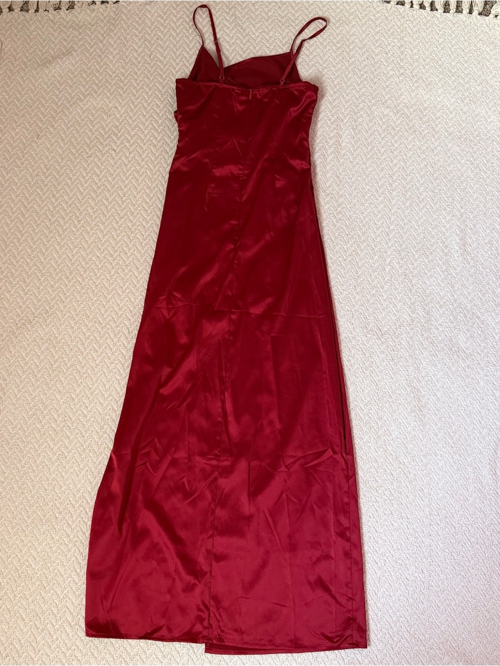 SHEIN Satin Red Spaghetti-Strap Evening Dress - Picture 5 of 6